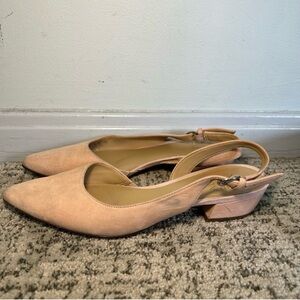 Naturalizer Charles Pink Suede Slingback Point Toe Shoes Size 6.5